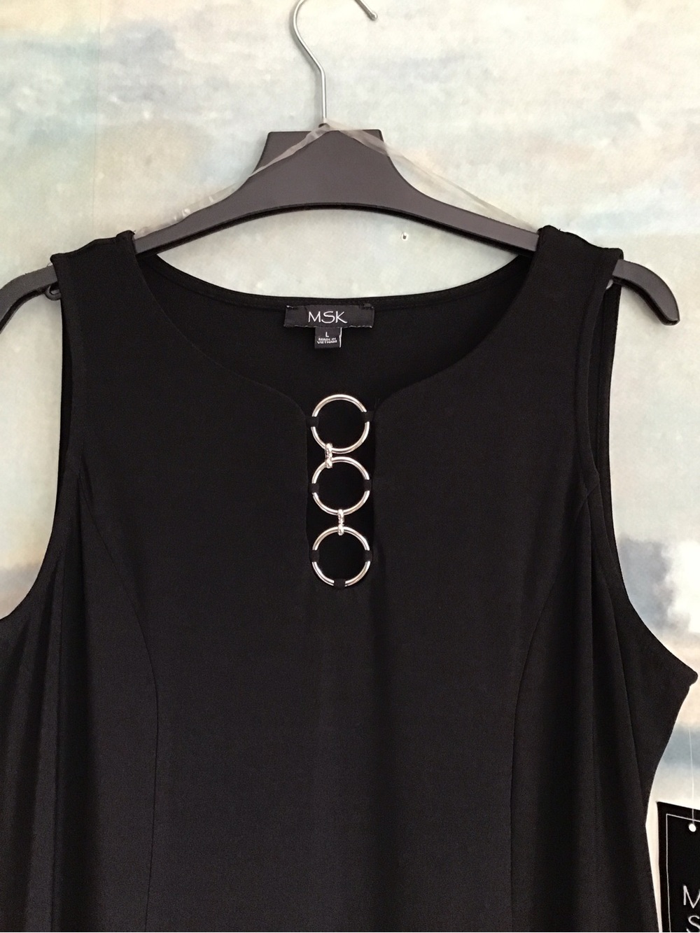 MSK Black Sleeveless Maxi Dress with Three Metal Rings - Picture 3 of 9